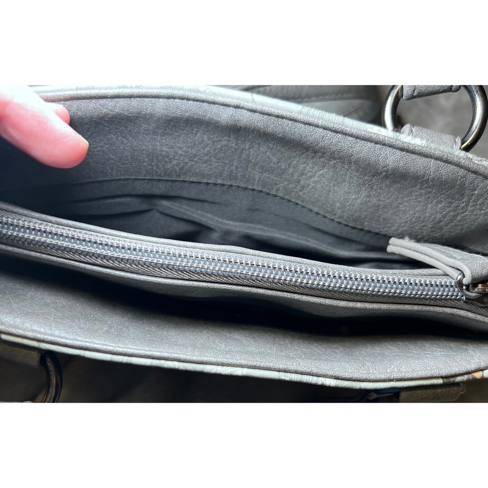 Koltov Grey Butterfly Print Crossbody Bag Handbag Faux Leather Floral Purse - Picture 9 of 15